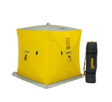 Палатка зимняя утепл. Куб 1,5х1,5 yellow/gray (HS-ISCI-150YG) Helios