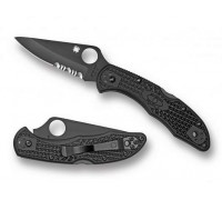 Нож Spyderco DELICA4 VG-10 TiCN Комби Черный C11PSBBK