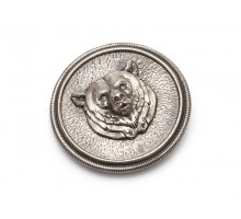 Ремень круглый с медведем (серебро 191 гр)