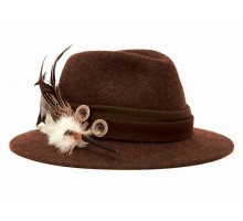 Шляпа с пером Lodenhut 1013 braun