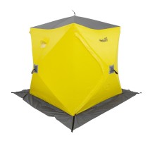 Палатка зимняя утепл. Куб Premium 1,8х1,8 желтый/серый (HS-WSCI-P-180YG) Helios