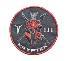 ПАТЧ KRYPTEK EMBROIDERED VELCRO UNIT (КРАСНО-ЧЕРНЫЙ ЛОГОТИП НА ФОНЕ КРУГА)