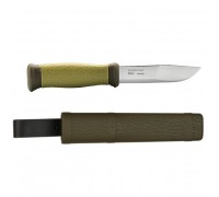 НОЖ ФИКСИРОВАННЫЙ MORAKNIV 2000 GREEN КЛИНОК STAINLESS STEEL РУКОЯТЬ РЕЗИНА ЗЕЛЕНАЯ