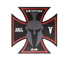 ПАТЧ KRYPTEK EST PVC СЕРЫЙ ЛОГОТИП НА ФОНЕ КРЕСТА