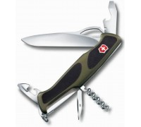 Нож перочинный Victorinox Ranger Grip 11 функций черно-зеленый (0.9553.MC4)