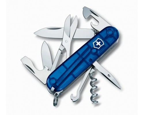 купить Нож перочинный Victorinox Climber 14 функций синий прозрачный (1.3703.T2)