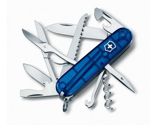 доставка Нож перочинный Victorinox Huntsman 15 функций синий прозрачный (1.3713.T2)