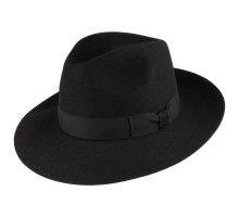 Черная шляпа Pico Fur Felt Fedora - Black
