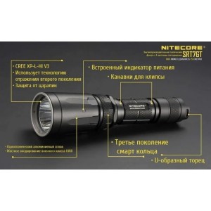 Фонарь светодиодный подствольный Nitecore SRT7GT 16270 свет холодный/R.G.B./UV 1000lm 450м