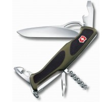 Нож перочинный Victorinox Ranger Grip 11 функций черно-зеленый (0.9553.MC4)