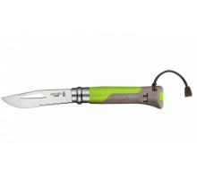 Нож Opinel серии Specialists Outdoor №08, зеленый/серый