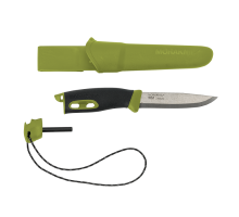 Нож Morakniv Companion Spark, с огнивом, зелёный